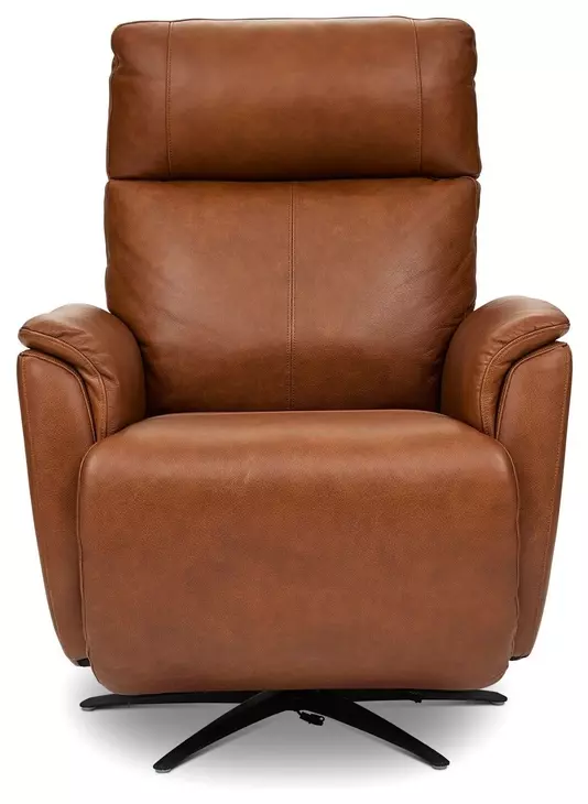 Cove Autumn Leather Zero Gravity Swivel Power Recliner with USB Charging and Heat Massage