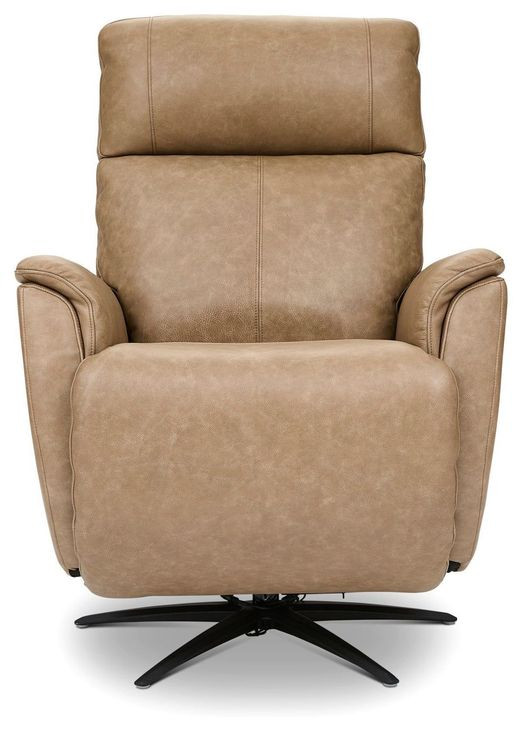 Cove Dune Leather Zero Gravity Swivel Power Recliner with USB Charging and Heat Massage