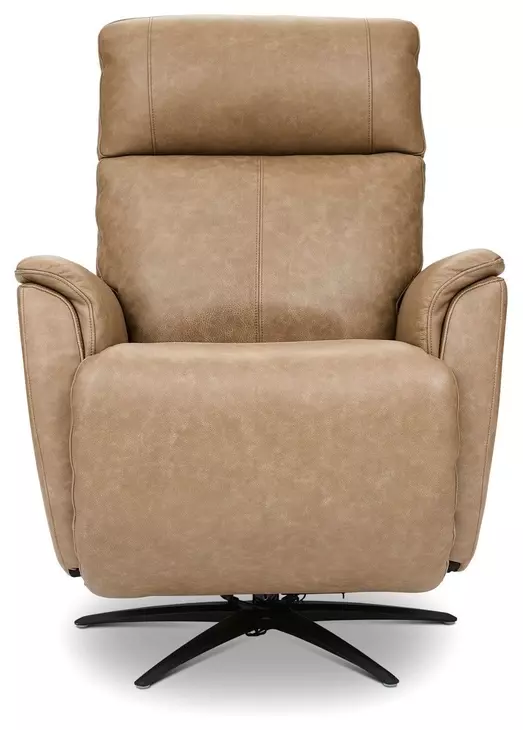 Cove Dune Leather Zero Gravity Swivel Power Recliner with USB Charging and Heat Massage