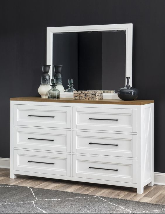 Franklin Harvest Oak and Natural White 6 Drawer Dresser