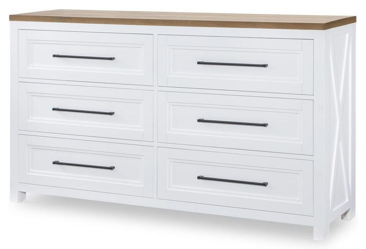 Franklin Harvest Oak and Natural White 6 Drawer Dresser