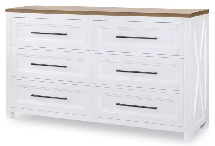 Franklin Harvest Oak and Natural White 6 Drawer Dresser