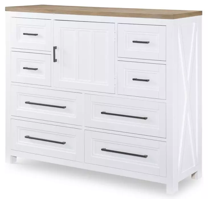 Franklin Harvest Oak and Natural White 8 Drawer Bureau Chest