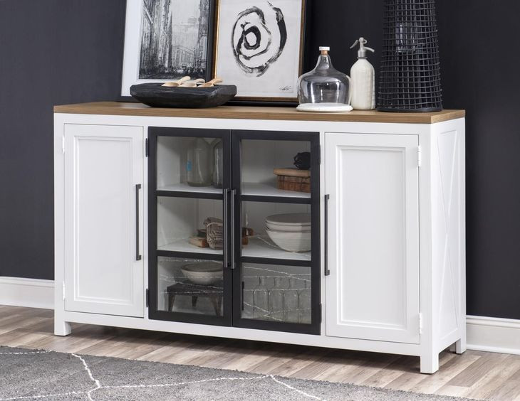 Franklin Harvest Oak and Natural White 4 Door Credenza