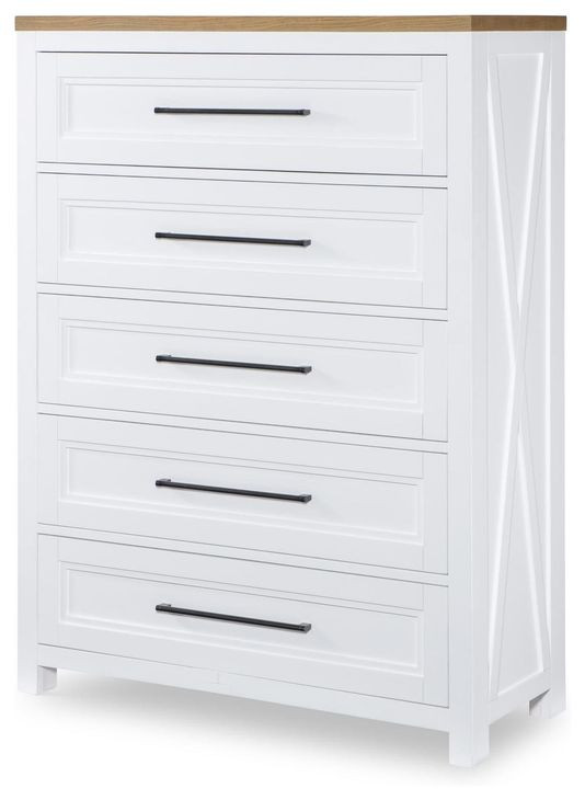 Franklin Harvest Oak and Natural White 5 Drawer Chest