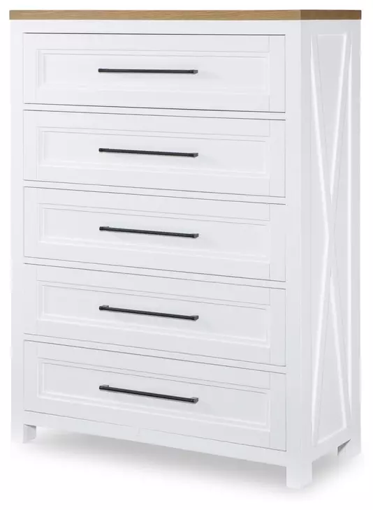 Franklin Harvest Oak and Natural White 5 Drawer Chest