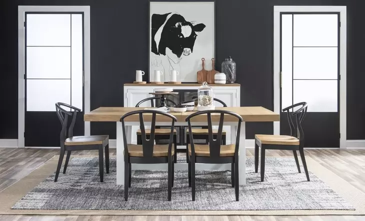 Franklin Harvest Oak and Natural White 98" Extendable Rectangular Dining Table