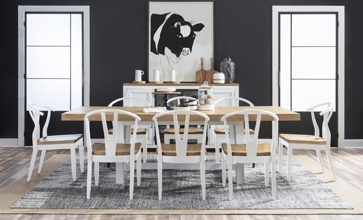 Franklin Harvest Oak and Natural White Side Chair Set of 2