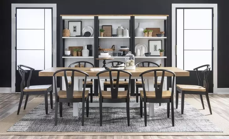 Franklin Harvest Oak and Natural White 98" Extendable Rectangular Dining Table