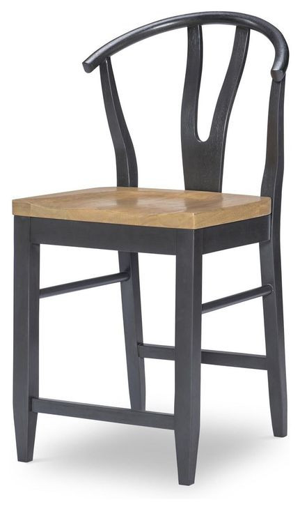 Franklin Harvest Oak and Aged Black Counter Height Dining Chair Set of 2