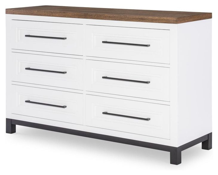 Dutton Natural White and Toasted Coconut 6 Drawer Dresser