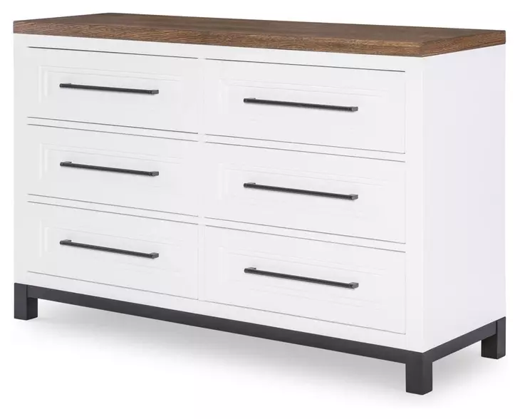 Dutton Natural White and Toasted Coconut 6 Drawer Dresser