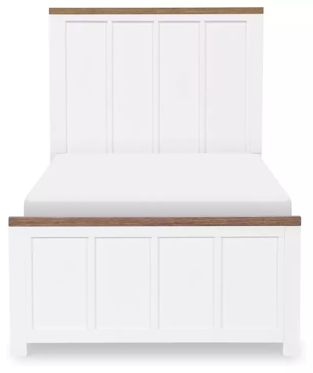 Dutton Natural White and Toasted Coconut Twin Panel Bed