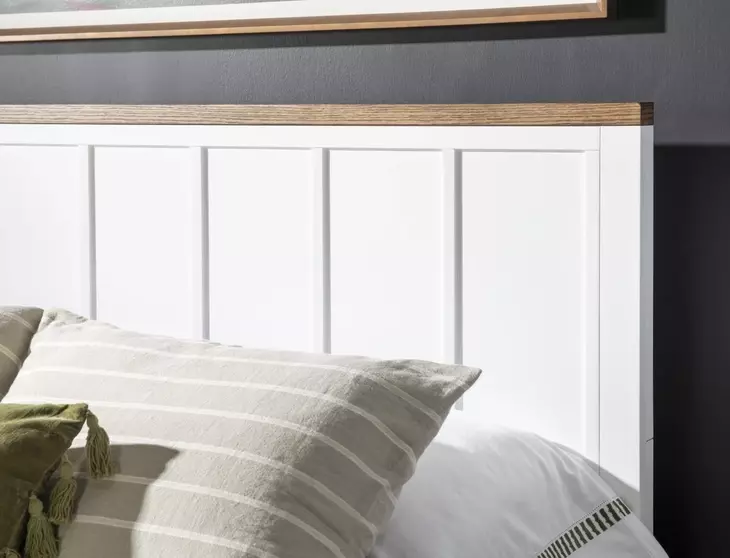 Dutton Natural White and Toasted Coconut Full Panel Bed