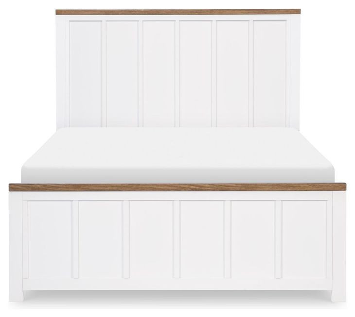 Dutton Natural White and Toasted Coconut Full Panel Bed