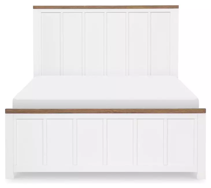 Dutton Natural White and Toasted Coconut Full Panel Bed