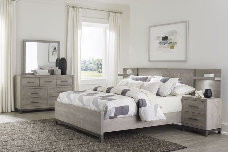 Zephyr Light Gray Storage Wall Bedroom Set