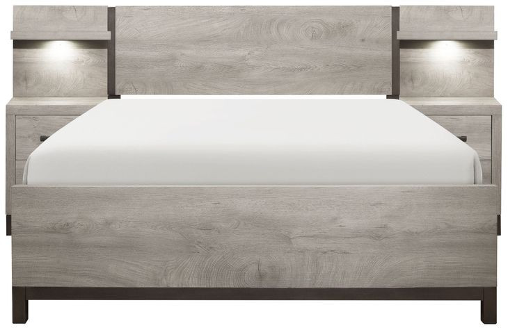 Zephyr Light Gray Storage Wall Bedroom Set