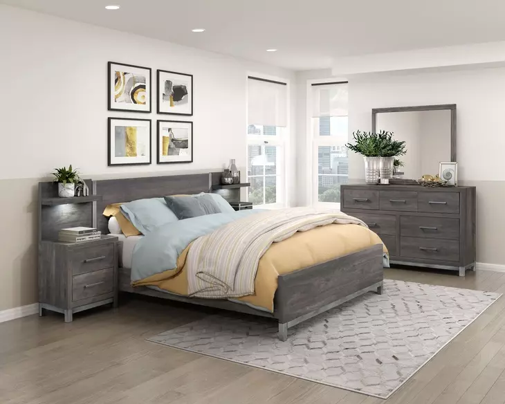 Zephyr Natural 2 Drawer Nightstand with Wall Panel