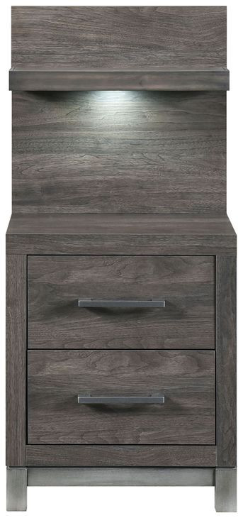 Zephyr Natural 2 Drawer Nightstand with Wall Panel