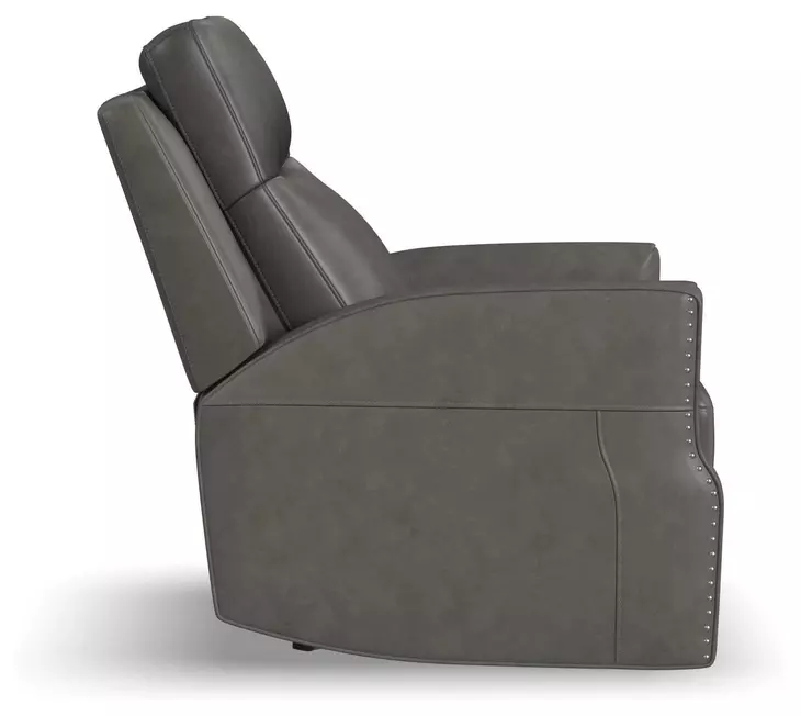 Maxwell Cinder Gray Leather Zero Gravity Triple Power Reclining Living Room Set