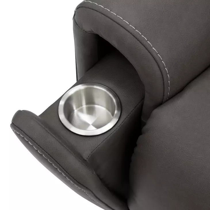 Carter Smoke Zero Gravity Triple Power Recliner with USB Charging and Heat Massage
