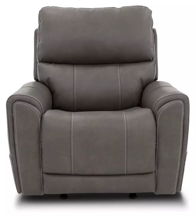 Carter Smoke Zero Gravity Triple Power Recliner with USB Charging and Heat Massage