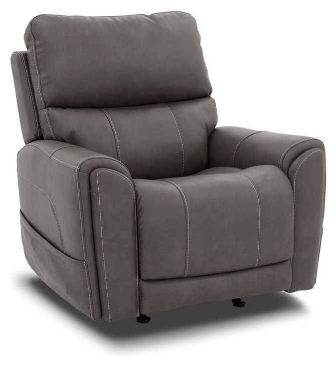 Carter Smoke Zero Gravity Triple Power Recliner with USB Charging and Heat Massage