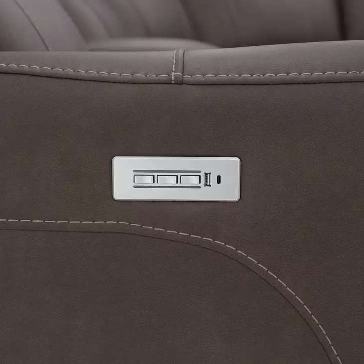 Carter Cappuccino 6 Piece Modular Zero Gravity Power Reclining Sectional with Power Lumbar and USB Charging