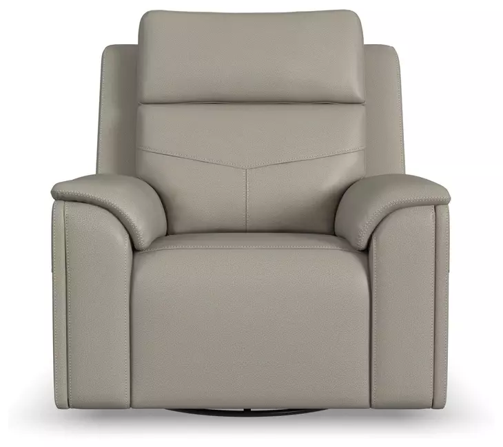 Vernon Dove Gray Zero Gravity Swivel Gliding Power Recliner with USB Charging and Heat Massage