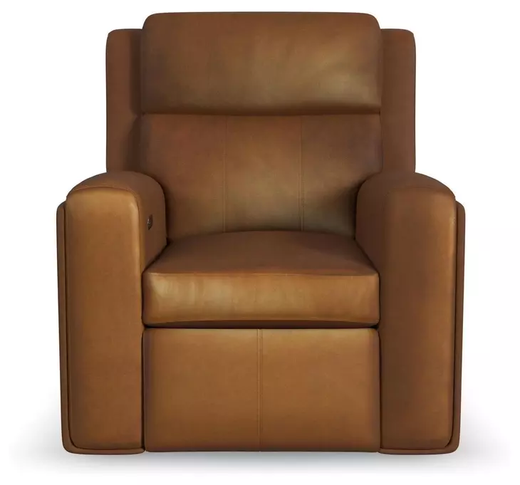 Wyatt Canyon Brown Leather Zero Gravity Power Recliner with Power Lumbar and USB Charging