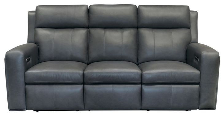 Wyatt Gunmetal Gray Leather 85" Zero Gravity Power Reclining Sofa with Power Lumbar and USB Charging