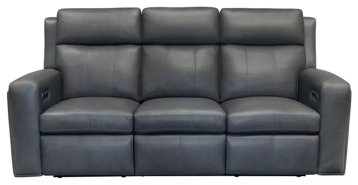 Wyatt Gunmetal Gray Leather 85" Zero Gravity Power Reclining Sofa with Power Lumbar and USB Charging