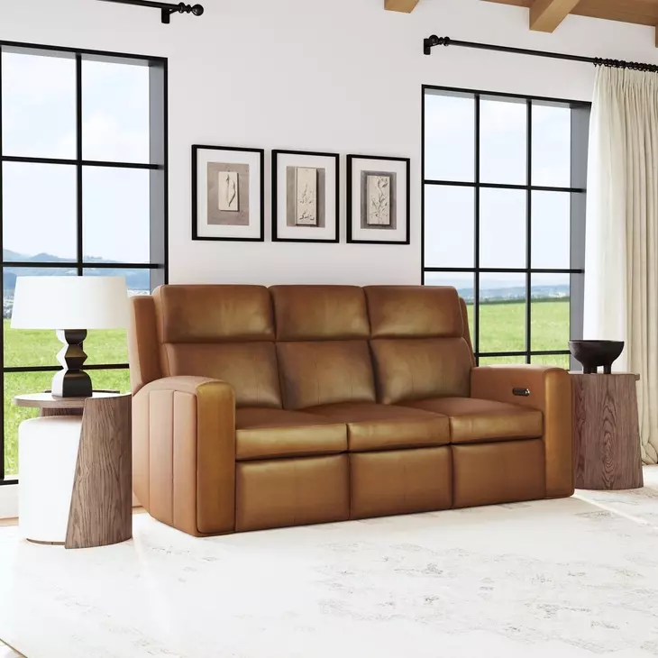 Wyatt Canyon Brown Leather Zero Gravity Power Reclining Living Room Set