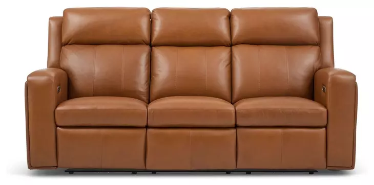 Wyatt Canyon Brown Leather 85" Zero Gravity Power Reclining Sofa with Power Lumbar and USB Charging