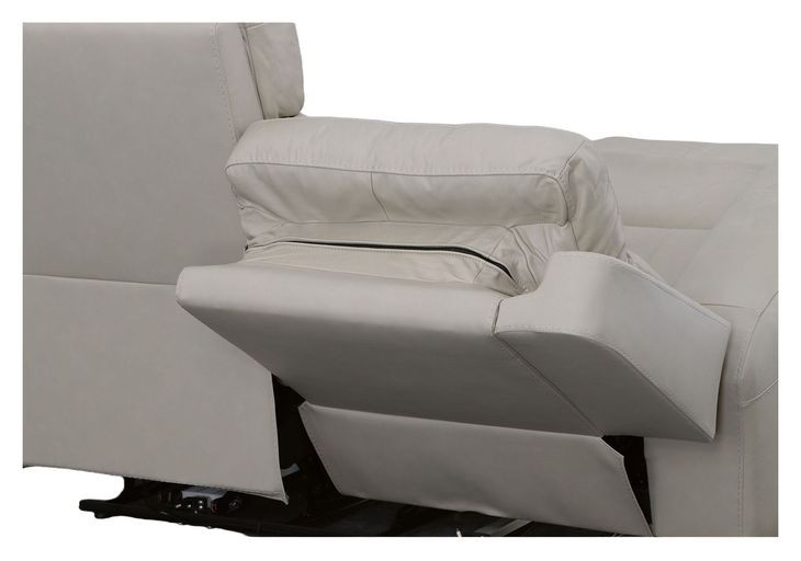 Barnett Cream Leather Power Reclining 65" Loveseat With Power Headrest And Lumbar