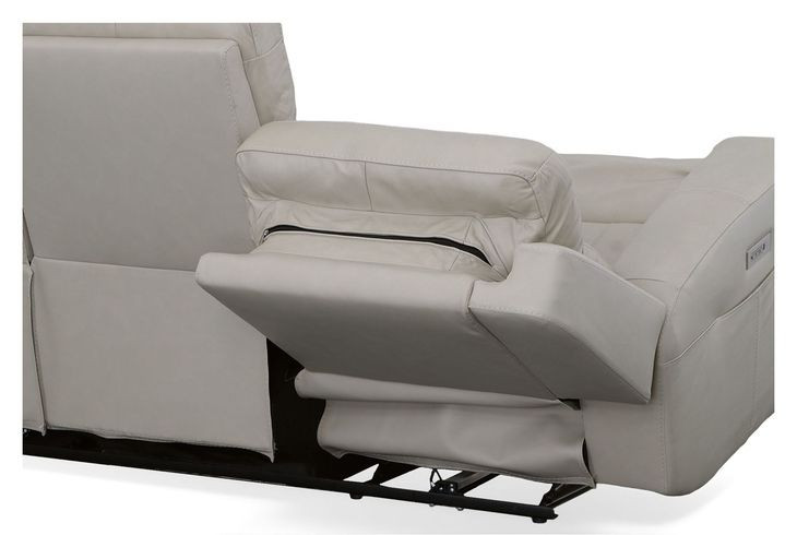 Barnett Cream Leather 87" Power Reclining Sofa With Power Headrest And Lumbar
