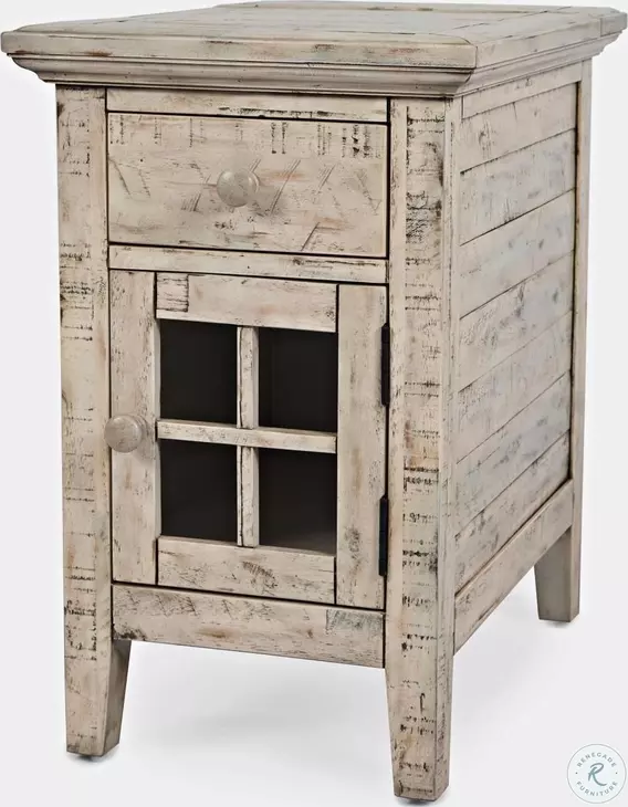 Rustic Shores Scrimshaw Chairside Table