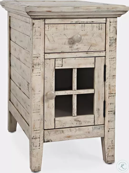 Rustic Shores Scrimshaw Chairside Table