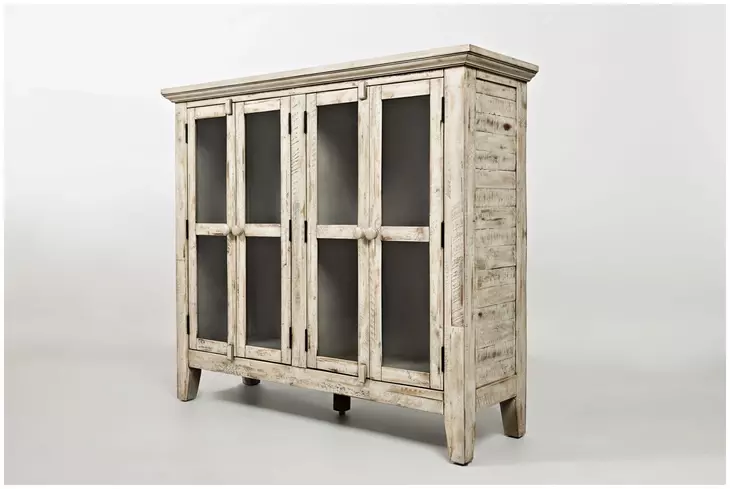 Rustic Shores Scrimshaw 4 Door Accent Cabinet
