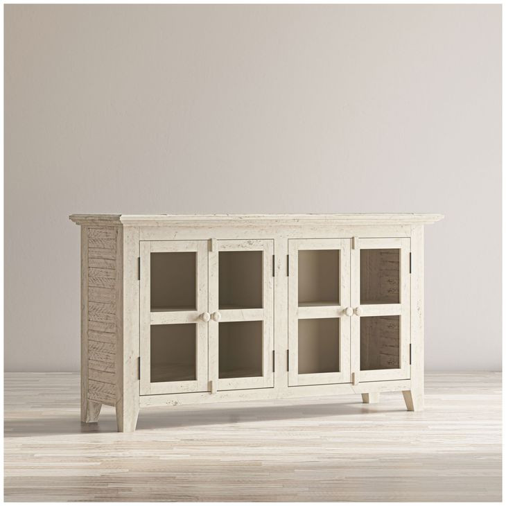 Rustic Shores Scrimshaw 4 Door Low Accent Cabinet