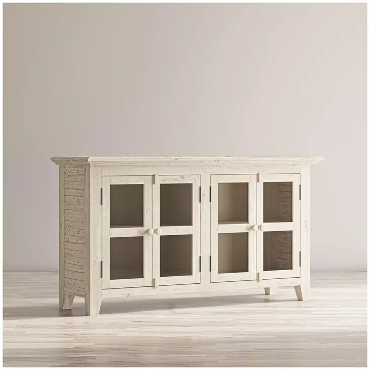 Rustic Shores Scrimshaw 4 Door Low Accent Cabinet