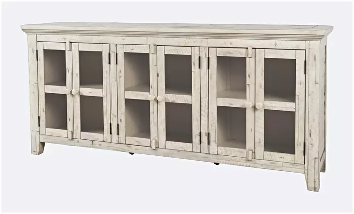 Rustic Shores Scrimshaw 6 Door Low Accent Cabinet