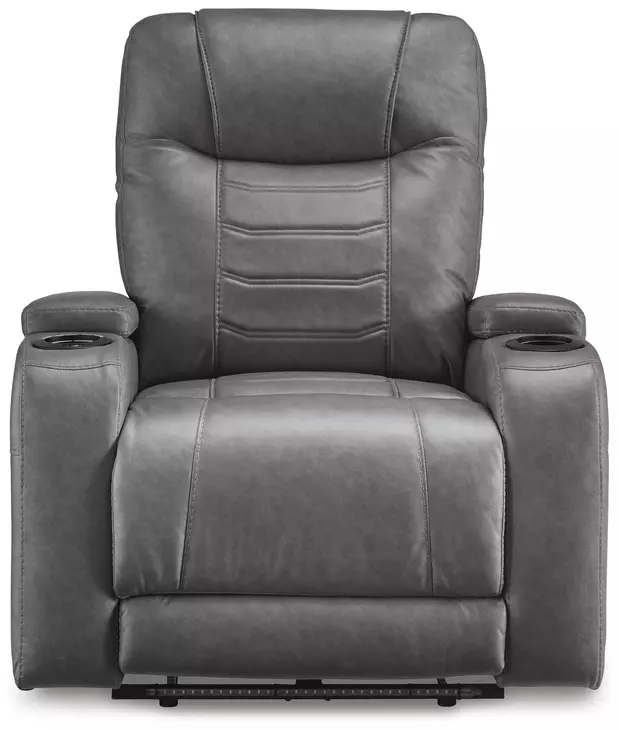 Schooner Rocks Slate Power Recliner with USB Charging and LED