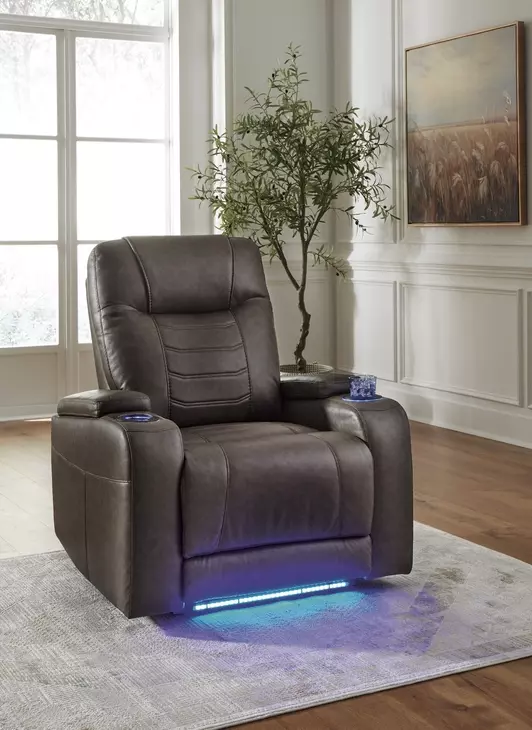 Schooner Rocks Umber Power Recliner with USB Charging and LED