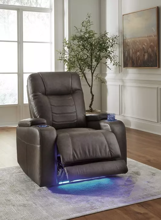 Schooner Rocks Umber Power Recliner with USB Charging and LED