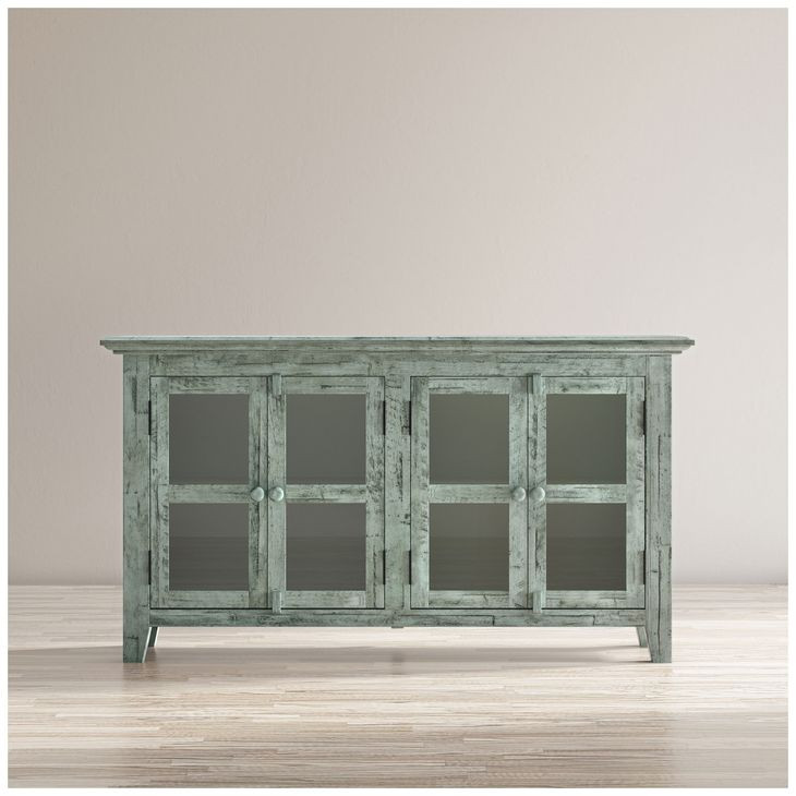 Rustic Shores Surfside 4 Door Low Accent Cabinet