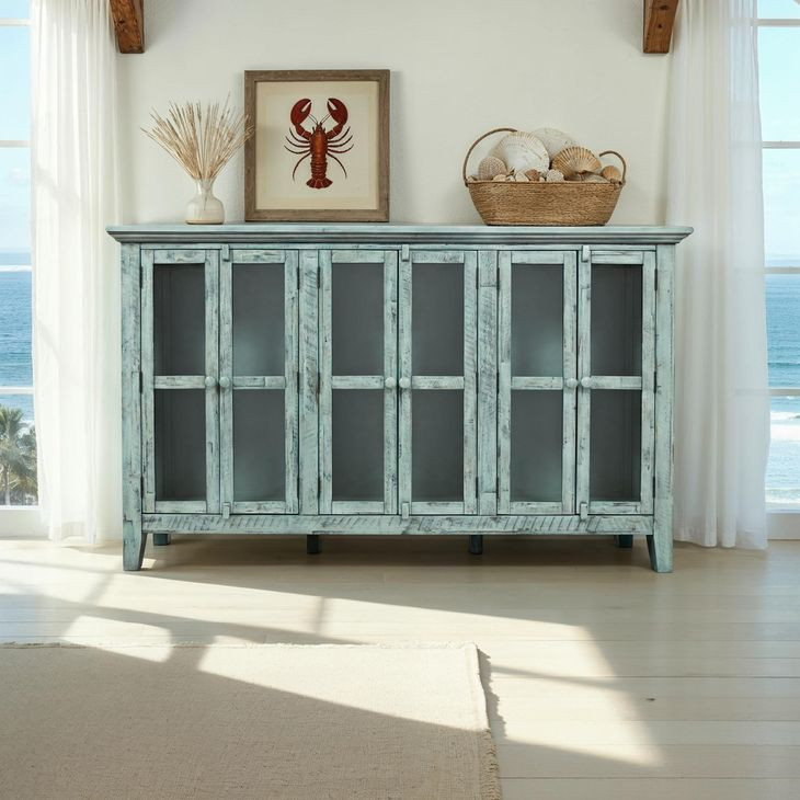 Rustic Shores Surfside 6 Door Accent Cabinet
