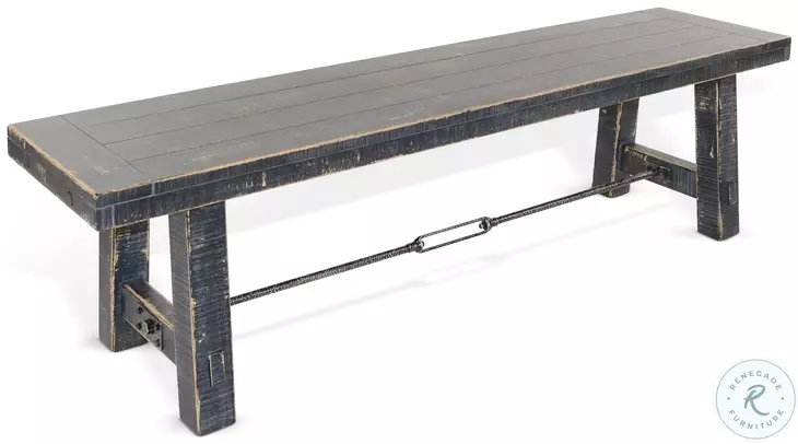 Sagewyn Black Sand 64" Dining Bench with Turnbuckle