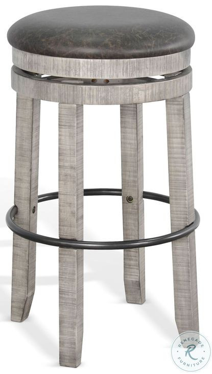 Willow Nest Alpine Gray Swivel Bar Stool Set of 2